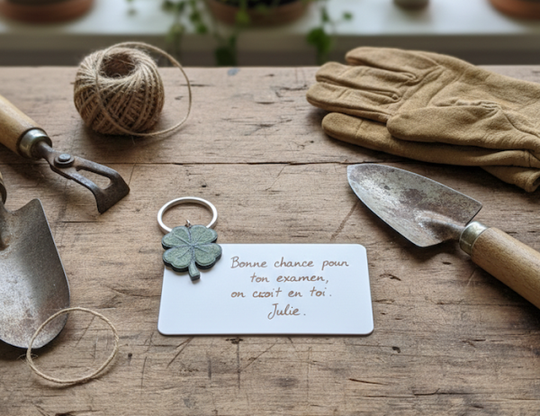 Porte-Clé Trèfle 4 Feuilles 3D | Porte-Bonheur Écologique et Design