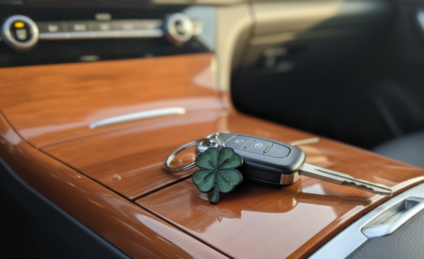 Porte-Clé Trèfle 4 Feuilles 3D | Porte-Bonheur Écologique et Design