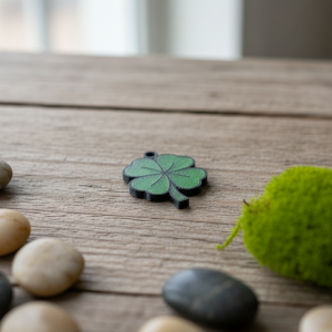 Porte-Clé Trèfle 4 Feuilles 3D | Porte-Bonheur Écologique et Design
